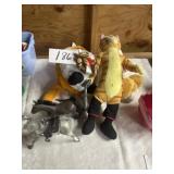 Stuffed dolls and toy horses