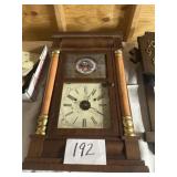 Vintage wall clock, key, and pendulum included