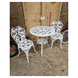 Vintage Wrought Iron Table w/ 2 Chairs