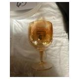 Carnival glass goblet