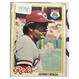1978 Johnny bench baseball card Reds