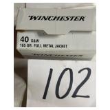S&W 40 caliber 165 grain  metal jacket box of 100