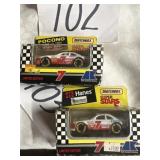 Two matchbox white rose collectible NASCAR