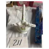 Porcelain basket hand painted by Kim Blake
