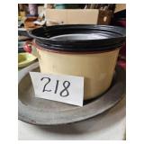 Early Enamel Pot & Serving Tray