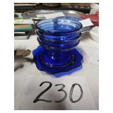 Cobalt Blue Glass 4 Pieces