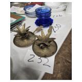 Vintage Brass Pineapple Candle Holders