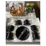 Bricard porcelain cups and saucers