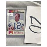 Roger Staubach football card Cowboys 1973