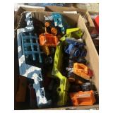 Box of toy trucks