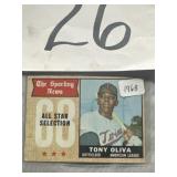 Tony Olivia baseball card 68 All-Star