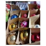 Vintage box of Shiny Brite ornaments