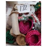 Box Lot of trim, baskets, ribbon and more
