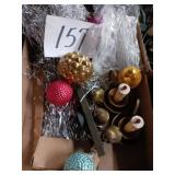 Box Lot of Tinsel, Icicles, candles and more