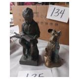 Figurine Lot, The child who reads and Scottie Dog