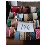 Vintage Lot Of Fabric Ribbon Spools