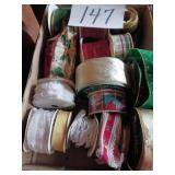 Fabric Ribbon Spools Vintage Lot
