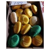 Vintage Christmas Ornament Lot Green and Yellow