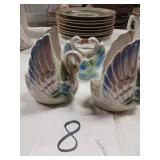 Lusterware Swans