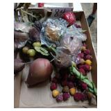 Plastic fruit and flower lot