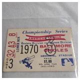 1970 ALCS Game 3 Orioles Game Ticket