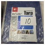 5 foot 6 inch by 7 foot 6 inch blue tarp