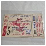 1970 World Series Game 5 Orioles Reds Ticket