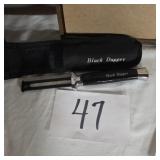 Black Dagger Reverse Switchblade With Sheath