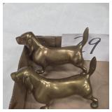 Brass Dachshund dogs - pair
