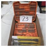 Set of driver bits & air hammer attachments