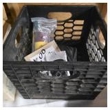 Milk crate with contents, Harry Potter, rings +