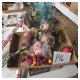 Ribbon,Cords wrapping paper,platters trees,fruit