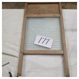Columbus Washboard Co Wood Embossed Glass