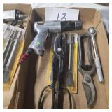 Box lot Central pneumatic air hammer plus tools