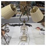 Vintage metal and porcelain? Double lamp cut