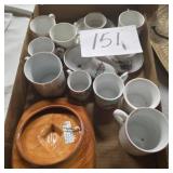 Lot of tea cups and Pennsbury Pottery EF hutton