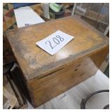 Antique wooden box with compartments