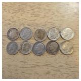 90% Silver Roosevelt Dimes Lot 10
