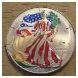 2000 Silver Eagle Painted .999 Silver