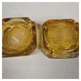 Amber vintage ashtrays lot of 2