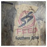 Vintage Southern states feed burlap bag