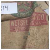 Weasel see.va and semis vintage burlap bag