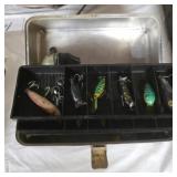 Vintage Tackle box with contents full lures +