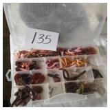 Container of fishing lures,  worms