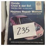 Haynes repair manual Honda Civic and del Sol 92-95