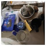 Box lot cellphone,lantern, bowls,mugs, glass and