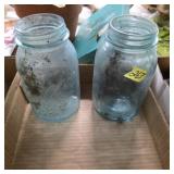 1 blue glass ball jars