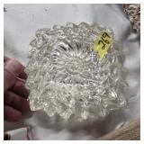 Lot of 3 piece glass dish ashtray small