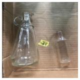 Lot of 2 glass bottles vintage vinegar