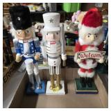 Lot of 3 decorative nutcrackers santa holiday